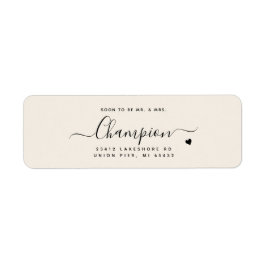 Romantische Minimalistische Script Crème Kleur Tro Etiket