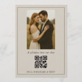 Romantische Minimalistische Script Foto QR Code Tr Kaart (Achterkant)