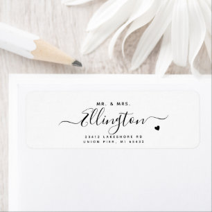 Romantische Minimalistische Script Roze Trouw Etiket