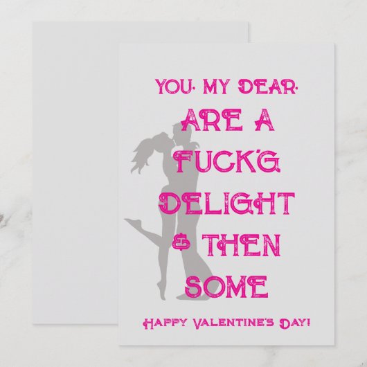 Romantische minimalistische stoute Valentijnsdag K Feestdagenkaart (Voorkant / Achterkant)