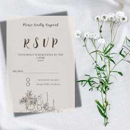 Romantische Minimalistische Trouw RSVP Kaart 
