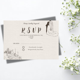 Romantische Minimalistische Trouw RSVP Kaart 