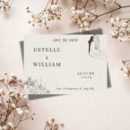 Romantische Minimalistische Trouwkaart 'Save the D Save The Date