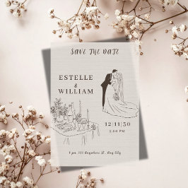 Romantische Minimalistische Trouwkaart 'Save the D Save The Date