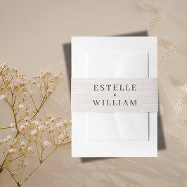 Romantische Minimalistische Trouwuitnodiging Buikb Uitnodigingen Wikkel