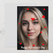 Romantische Minimalistische Valentijnsdag Fotokaar Feestdagenkaart (Voorkant / Achterkant)
