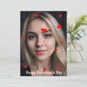 Romantische Minimalistische Valentijnsdag Fotokaar Feestdagenkaart (Staand voorkant)