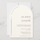 Romantische minimalistische warme witte Bourgondis Kaart (Voorkant)