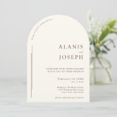 Romantische minimalistische warme witte Bourgondis Kaart (Staand voorkant)