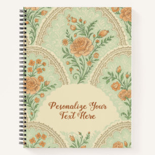 Romantische Mint Roos Vintage Victoriaans Geperson Notitieboek