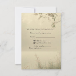 Romantische Mistige Meerzijde Vintage Trouw RSVP K Kaartje
