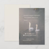 Romantische Misty Swan Bruiloft RSVP Kaart (Voorkant / Achterkant)