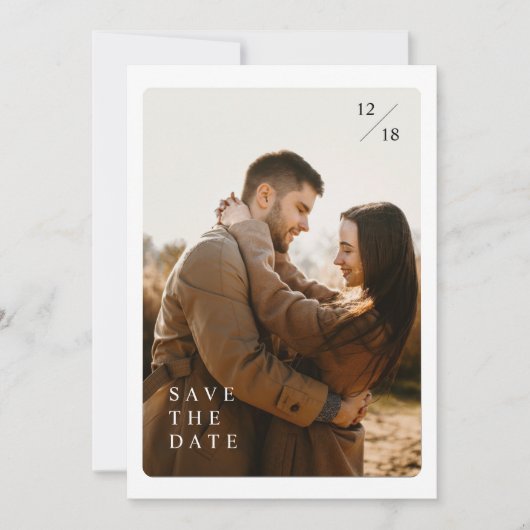 Romantische moderne Boho foto opslaan van de datum Kaart (Voorkant)