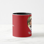 Romantische moderne cute hart kerst foto mok (Midden)