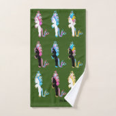 Romantische moderne Cute Unicorn monogram b Bad Handdoek (Handdoek)