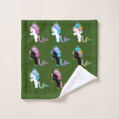 Romantische moderne Cute Unicorn monogram b Bad Handdoek (Wasdoekje)