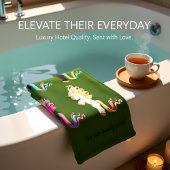 Romantische moderne Cute Unicorn monogram b Bad Handdoek