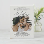 Romantische moderne elegante artistieke bruiloft kaart (Staand voorkant)