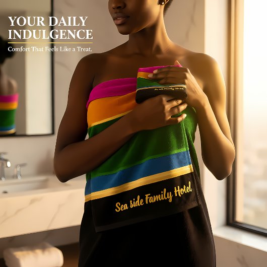 Romantische moderne kunst geometrie regenboogstrep bad handdoek