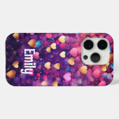 Romantische Moderne Liefde Harten Gepersonaliseerd Case-Mate iPhone Case (Achterkant (horizontaal))