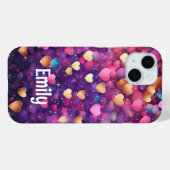Romantische Moderne Liefde Harten Gepersonaliseerd Case-Mate iPhone Case (Achterkant (horizontaal))