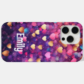 Romantische Moderne Liefde Harten Gepersonaliseerd Case-Mate iPhone Case (Achterkant (horizontaal))