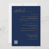 Romantische moderne marine blauw goud alles in één kaart (Achterkant)