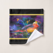 Romantische moderne met een kleurrijk vogelmonogra bad handdoek (Wasdoekje)