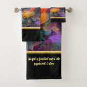 Romantische moderne met een kleurrijke vogelhumor bad handdoek (Insitu)