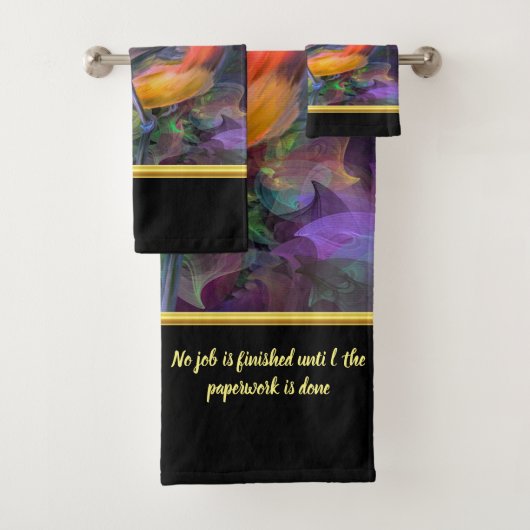 Romantische moderne met een kleurrijke vogelhumor bad handdoek (Insitu)