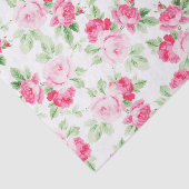 Romantische moderne roze witte trendy rozen floraa tissuepapier (Detail)