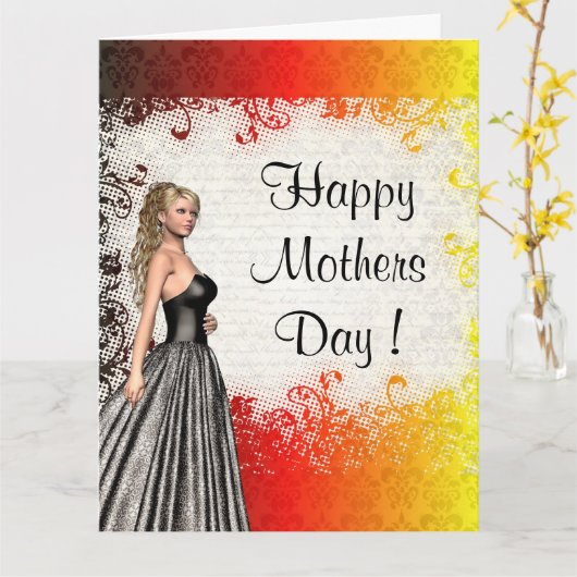  romantische moederdag kaart (Gele Bloem)