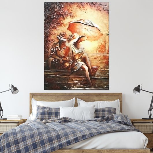Romantische momenten canvas afdruk (Insitu (Slaapkamer))