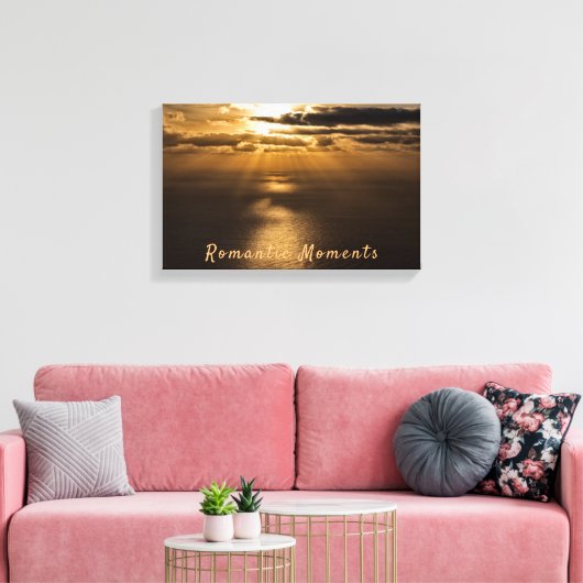 Romantische momenten foto van de zonneoceaan met t canvas afdruk (Insitu (Woonkamer))