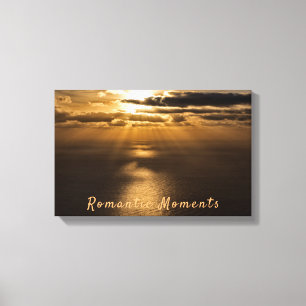 Romantische momenten foto van de zonneoceaan met t canvas afdruk