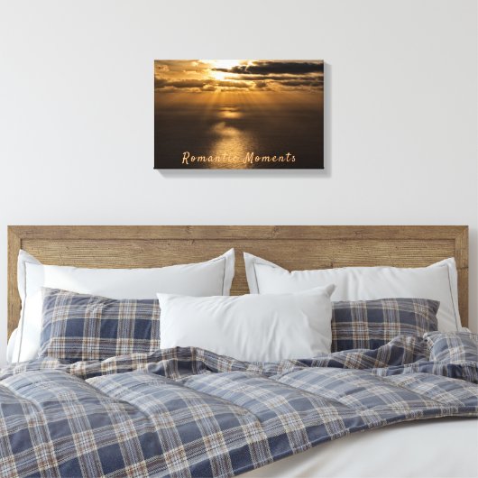 Romantische momenten foto van de zonneoceaan met t canvas afdruk (Insitu (Slaapkamer))
