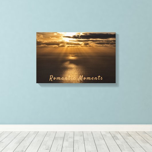 Romantische momenten foto van de zonneoceaan met t canvas afdruk (Insitu (Houten vloer))