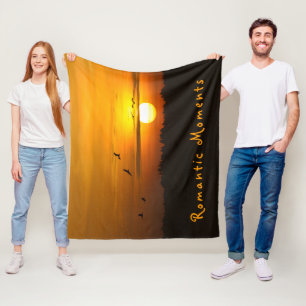 Romantische momenten Kranen op zonsopgang foto met Fleece Deken
