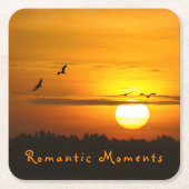 Romantische momenten Kranen op zonsopgang foto met Kartonnen Onderzetters (Voorkant)