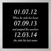 Romantische Momenten Persoonlijke Data Huwelijk Op Poster (Voorkant)