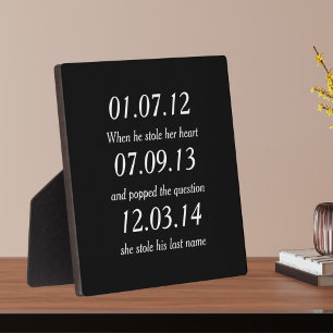 Romantische Momenten Persoonlijke Data Op Maat Gem Fotoplaat