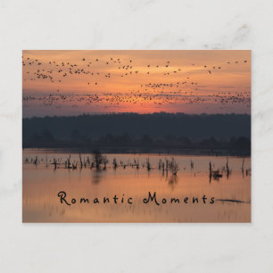 Romantische momenten vogels op zonsopgang foto met briefkaart