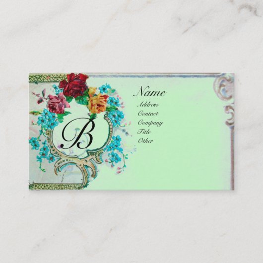 ROMANTISCHE MONOGRAM 3 VISITEKAARTJE (Voorkant)