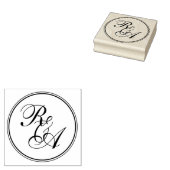 Romantische Monogram Bruiloft Rubberstempel (Gestempeld)