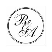 Romantische Monogram Bruiloft Rubberstempel (Afrduk)