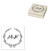 Romantische Monogram Bruiloft Rubberstempel (Gestempeld)