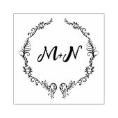 Romantische Monogram Bruiloft Rubberstempel (Afrduk)