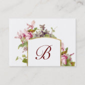 ROMANTISCHE MONOGRAM, Cyclamens roze groen wit Visitekaartje (Achterkant)