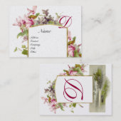 ROMANTISCHE MONOGRAM, Cyclamens roze platina Visitekaartje (Voorkant / Achterkant)