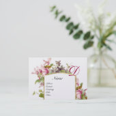 ROMANTISCHE MONOGRAM, Cyclamens roze platina Visitekaartje (Staand voorkant)